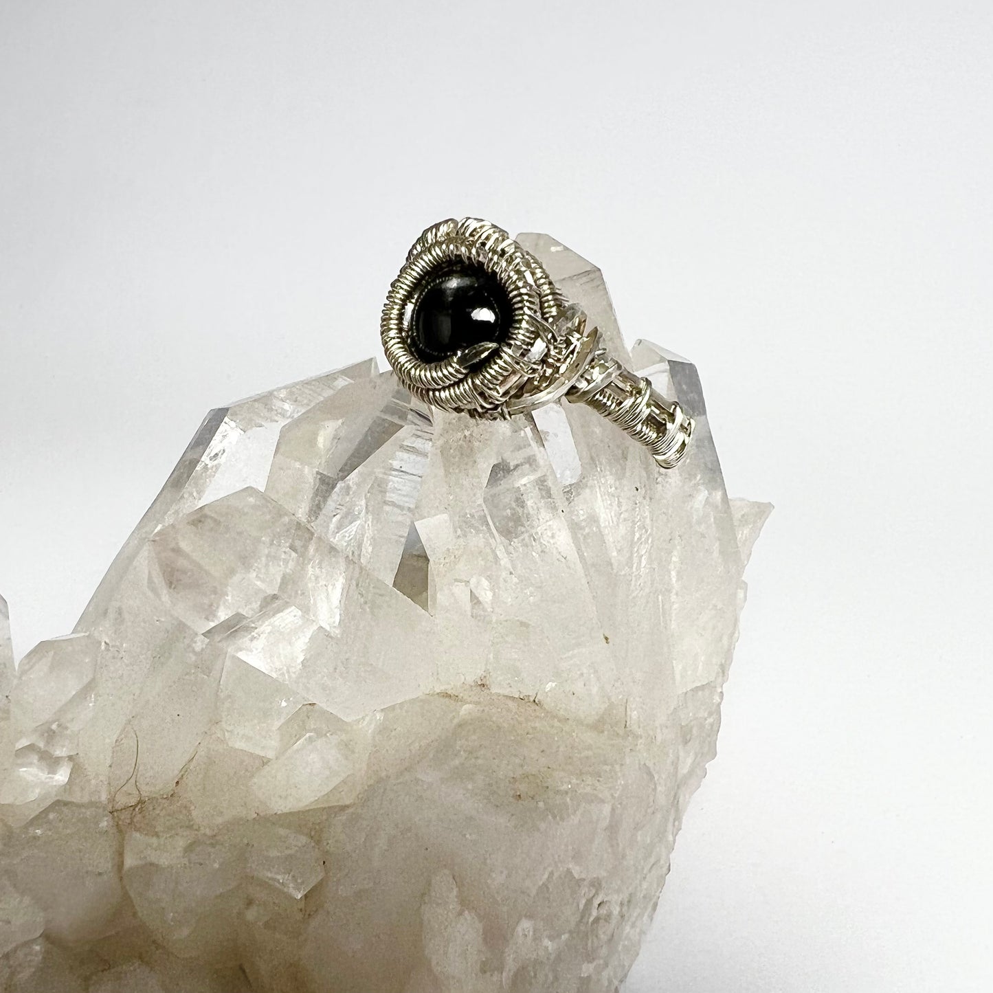 Black Star Diopside and Sterling Silver Ring.
