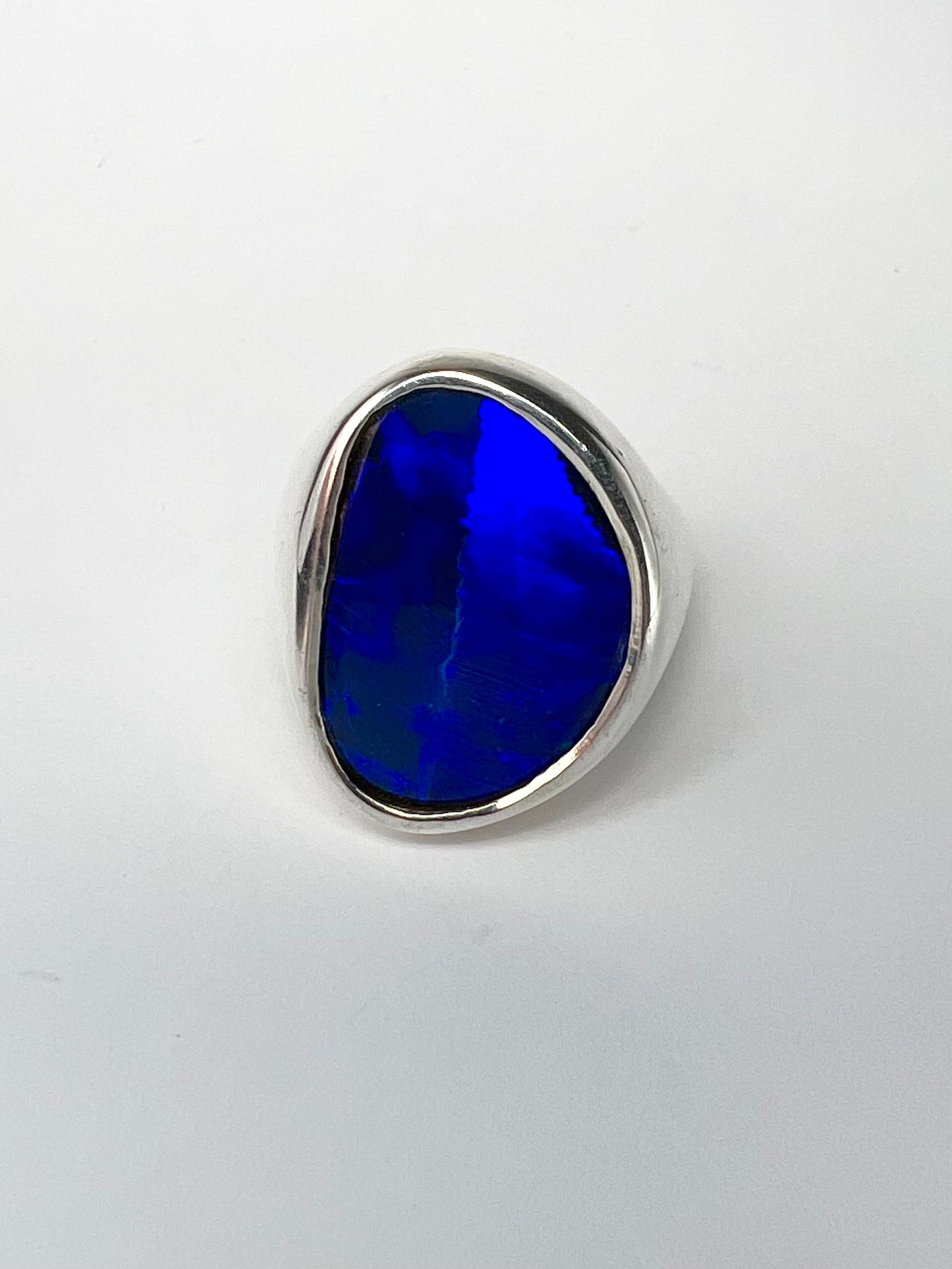 Black Opal and Sterling Siver Ring