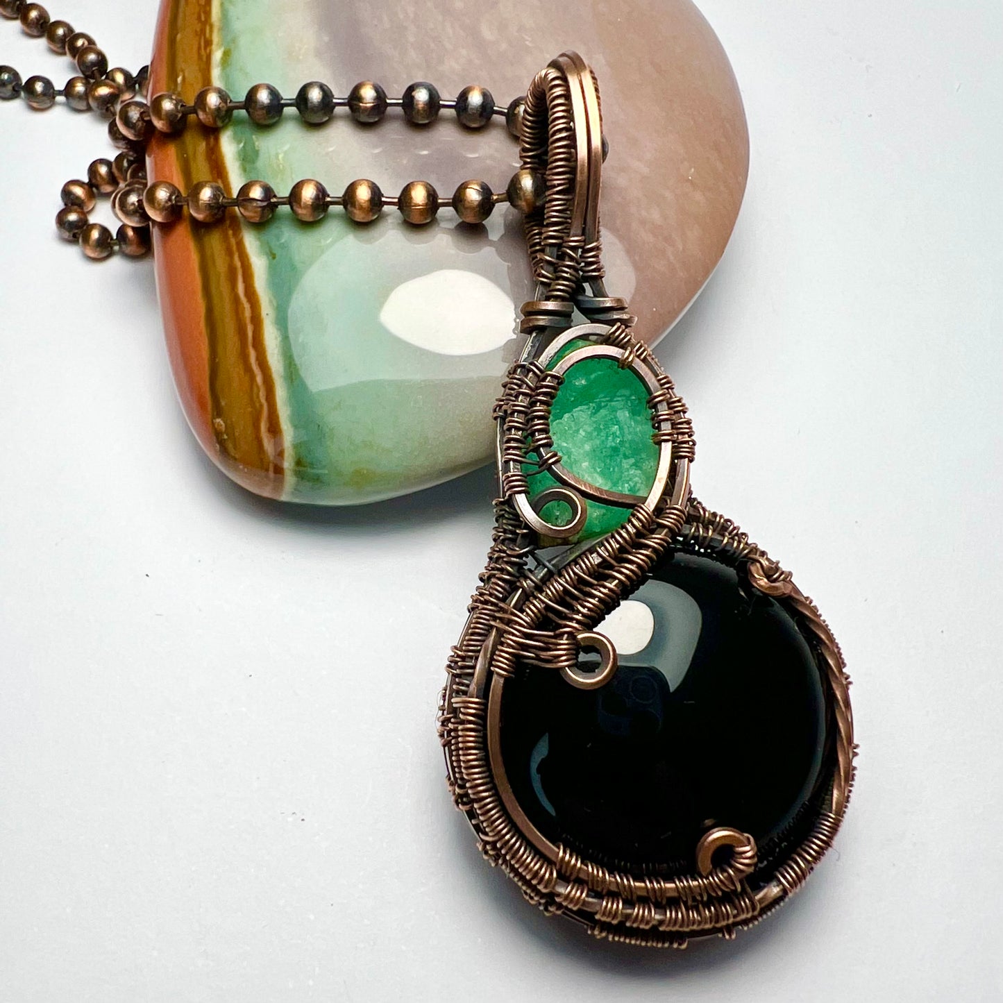 Emerald and Black Onyx Pendant