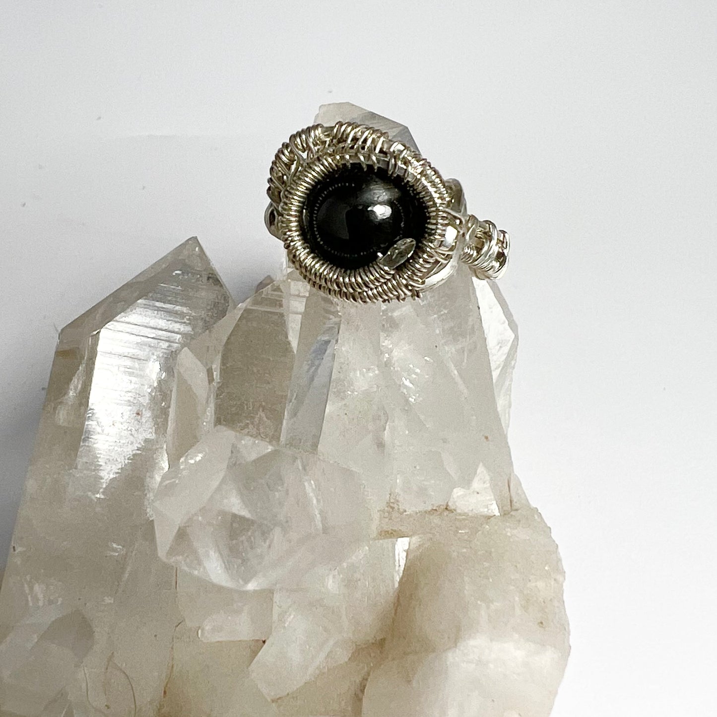 Black Star Diopside and Sterling Silver Ring.