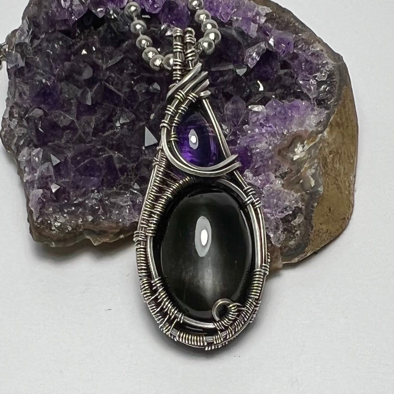 Amethyst and Black Star Diopside