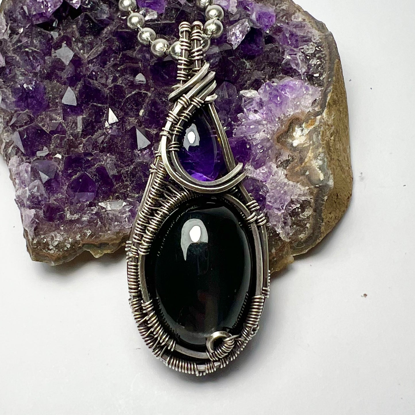 Amethyst and Black Star Diopside